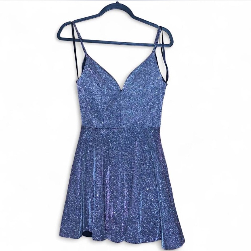 Windsor Sparkly Silver Purple Formal Party Dress size 5/6